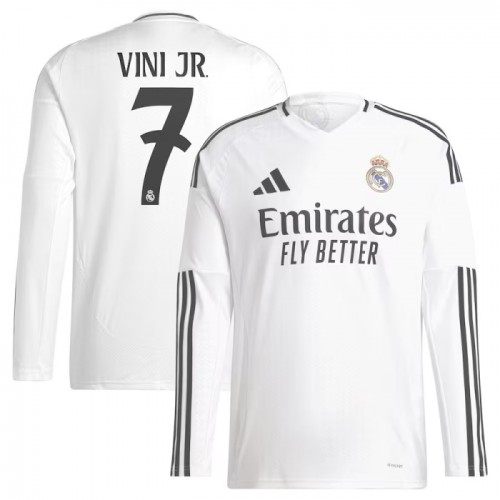 Real Madrid Vini JR 7 Fotbollströjor Hemma 2024-25 Långärmad Real Madrid Vini JR 7 Fotbollströjor Hemma 2024-25 Långärmad